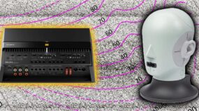 An amplifier and Styrofoam head